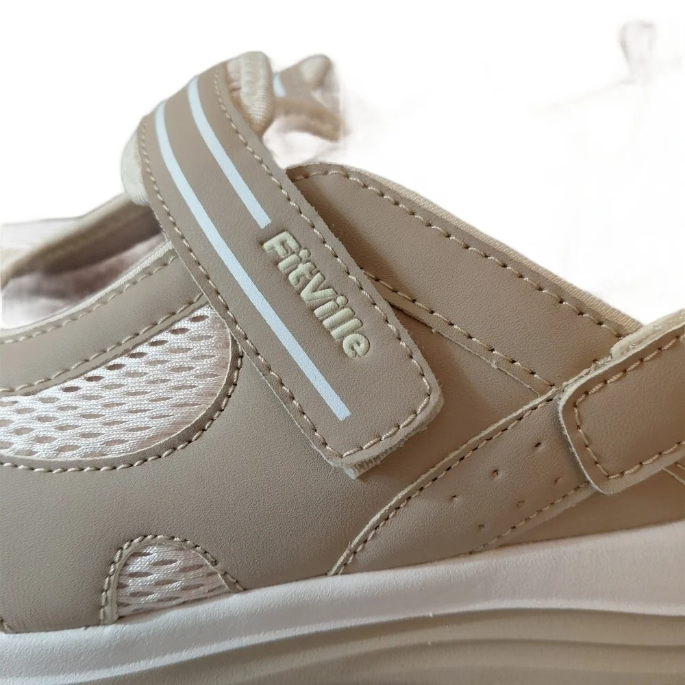 FitVille FlexiWalk Mary Jane Recovery Sneakers Wide Comfort Sandal Size 8 EW